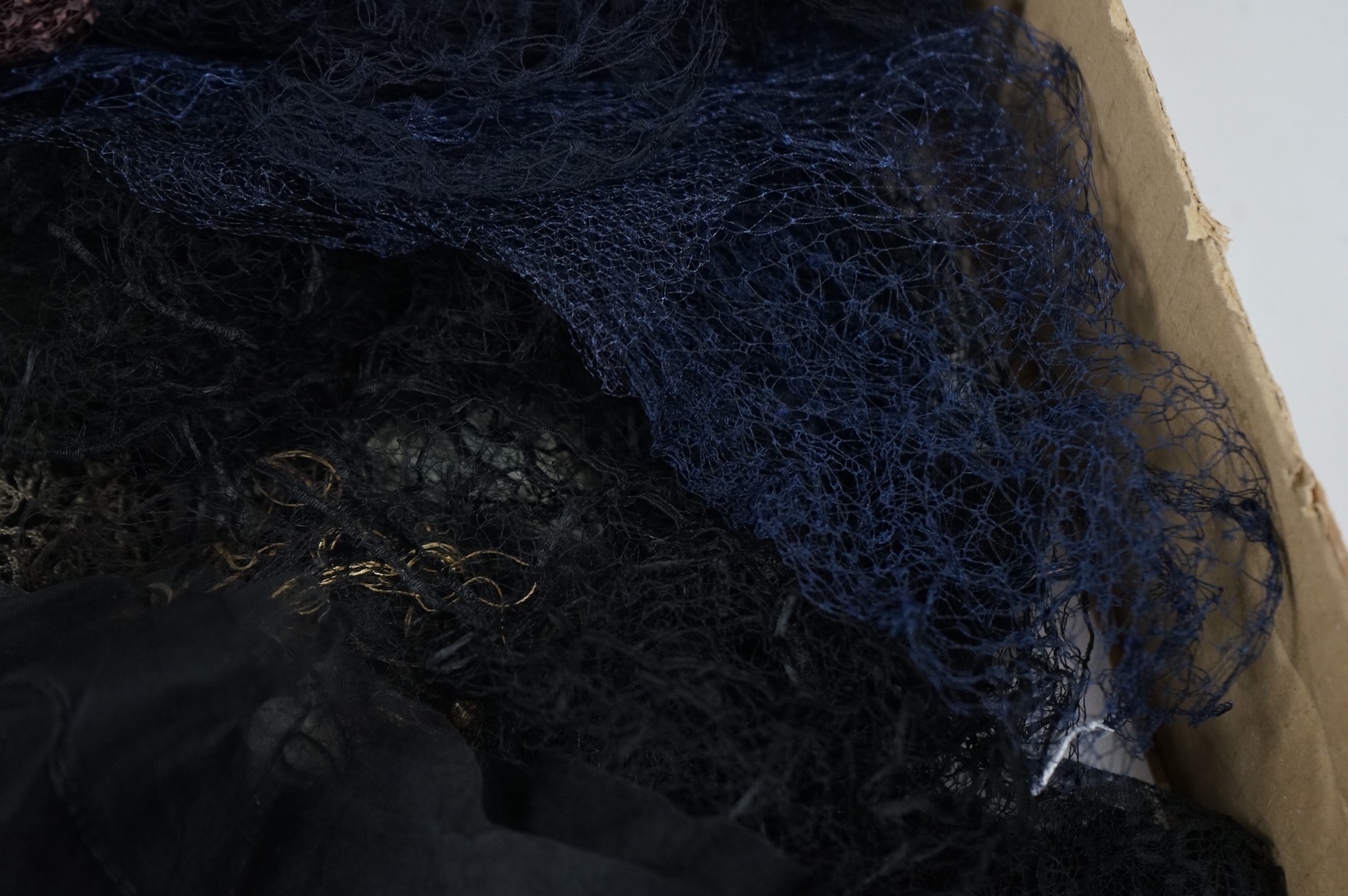 A large collection of hat veiling and netting from the early 20th century to mid 20th century.